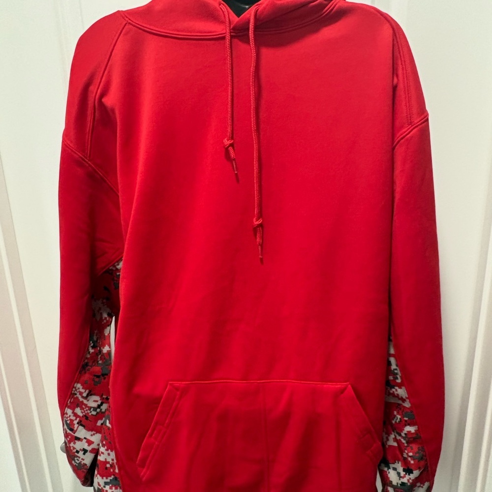 Red, Grey and Black Badger Sport Hoodie for Men - Picture 3 of 7